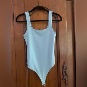 Abercrombie & fitch soft light blue tank bodysuit size small